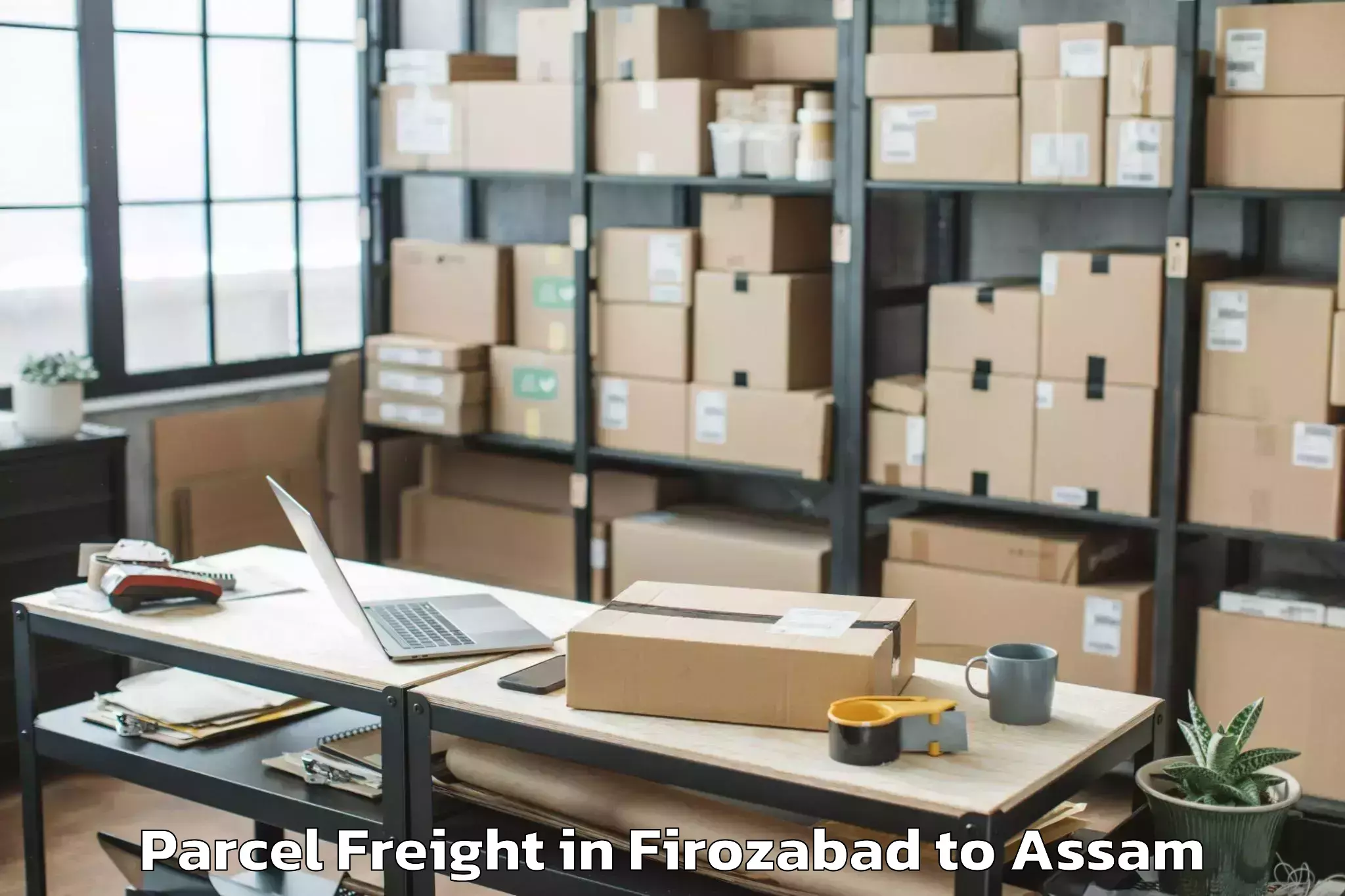 Top Firozabad to Rangia Parcel Freight Available